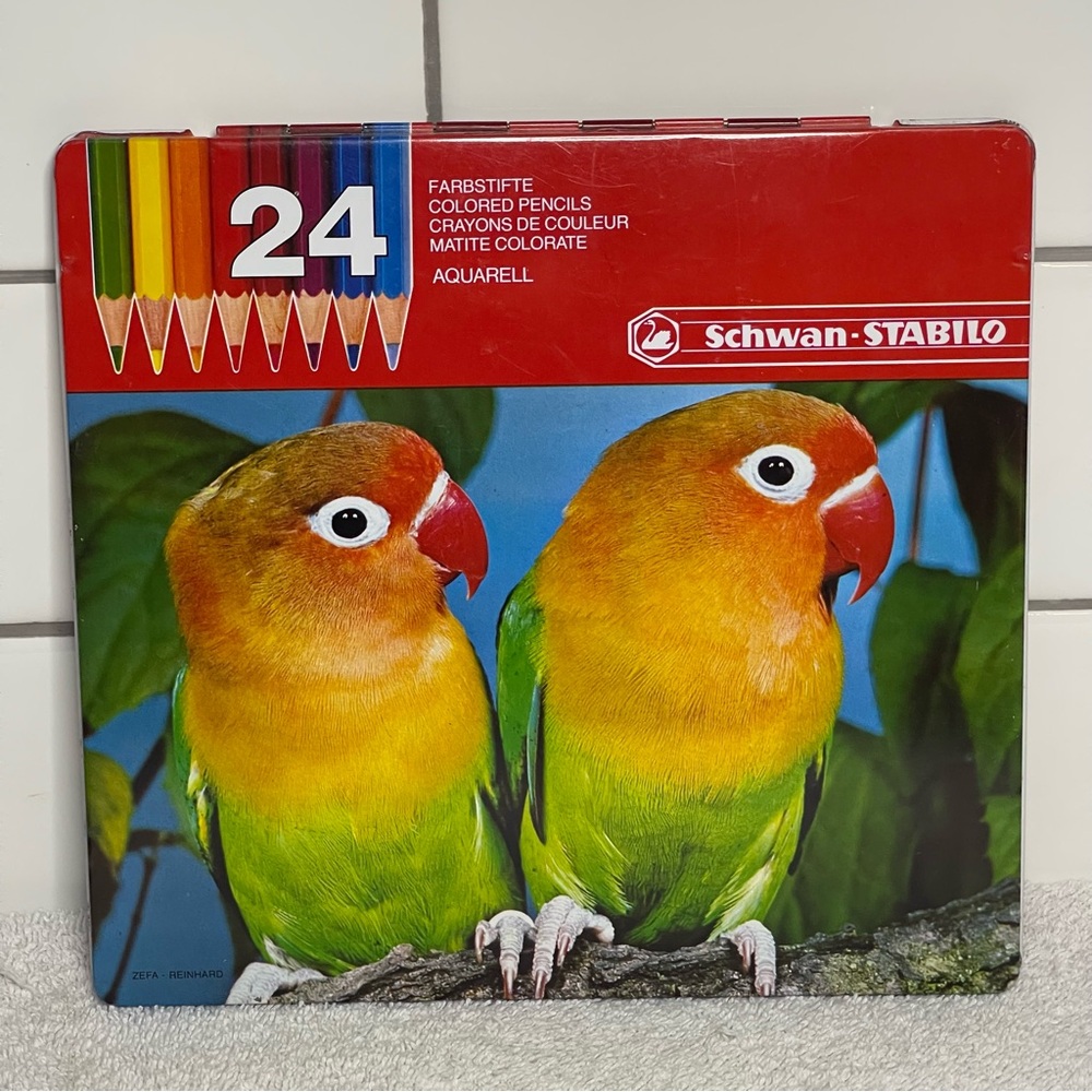 Vintage Schwan Stabilo 24 Colored Pencils Aquarell 1856